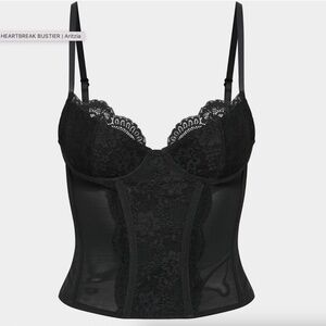 HEARTBREAK BUSTIER BLACK, Size: S